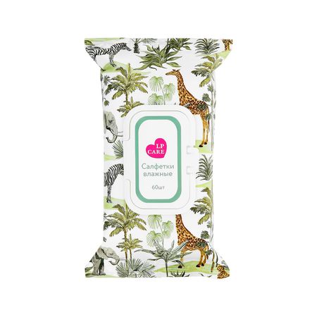 Салфетки влажные LP CARE Animal с антибактериальным эффектом 60 шт