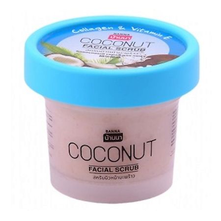 Пенка для умывания BANNA Скраб тайский для лица с кокосом, коллагеном и витамином Е