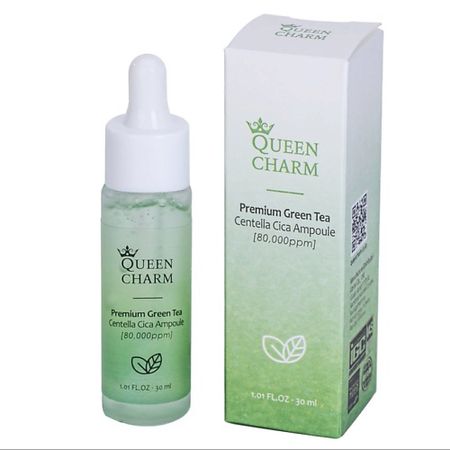 Сыворотка для лица QUEEN CHARM Ампульная сыворотка для лица с зелёным чаем и центеллой азиатской