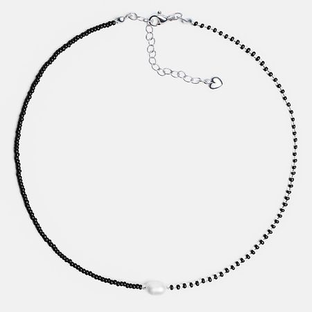 Колье HIGHER-AURA Чокер из черного бисера с натуральным жемчугом