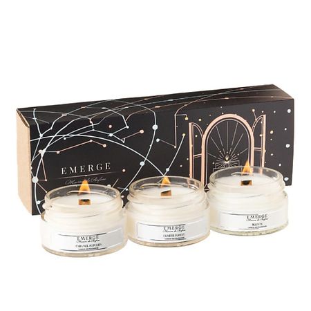 Набор ароматических свечей EMERGE Набор 3 свечи ароматические (Ель, Попкорн, Баунти)