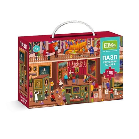 Настольная игра EL'BASCO Пазлы для детей Ночь в музее. Картинная галерея 100 элементов