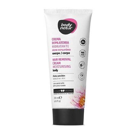 Крем для депиляции BODY NATUR Крем для депиляции увлажняющий для тела для чувствительной кожи с экстрактом цветка лотоса Hair Removal Cream Moisturising body