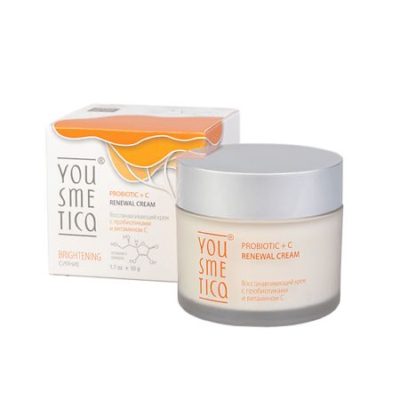 Крем для лица YOUSMETICA Восстанавливающий крем с Пробиотиками и витамином С