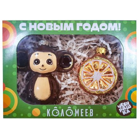 набор подвесок КОЛОМЕЕВ Чебурашка 6 6,5см 2шт стекло мультиколор