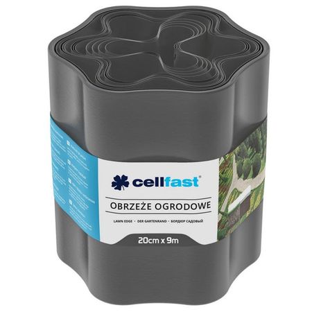 лента бордюрная CELLFAST гофра 20cм графит 9м