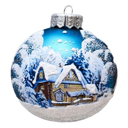 шар КОЛОМЕЕВ Домик в лесу 100мм стекло мультиколор