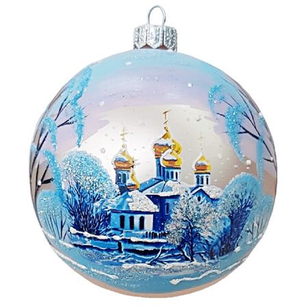 шар КОЛОМЕЕВ Пейзаж морозный 1 100мм стекло мультиколор