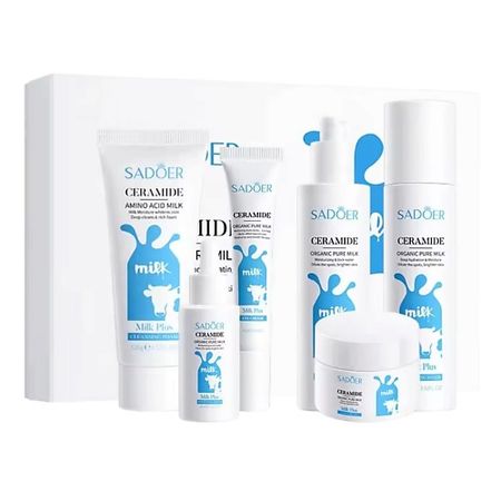 Набор средств для лица SADOER Набор косметики для лица с аминокислотами и экстрактом коровьего молока