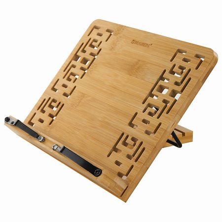Органайзер для канцелярии BRAUBERG Подставка для книг и планшетов бамбуковая резная, регулируемый наклон