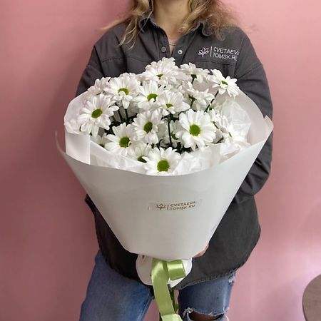 Букет живых цветов CVETAEVA TOMSK.RU Букет из 3 кустовых хризантем 