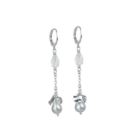 Серьги LANZEROTTI Серьги  Gelido, с жемчугом и кристаллом