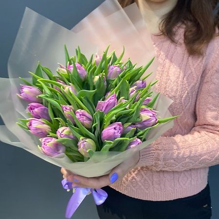 Букет живых цветов КАКТУСМАРКЕТ Тюльпаны Double Price