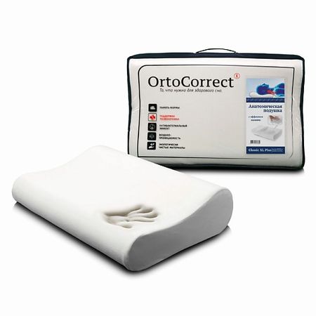 Подушка ORTOCORRECT Подушка под голову ортопедическая Classic XL Plus с эффектом памяти