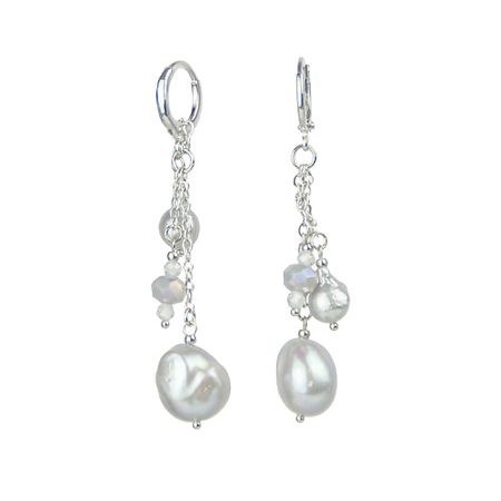 Серьги LANZEROTTI Серьги с жемчугом, цирконием и кристаллом