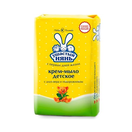 Мыло твердое УШАСТЫЙ НЯНЬ Крем-мыло Алоэ и Подорожник