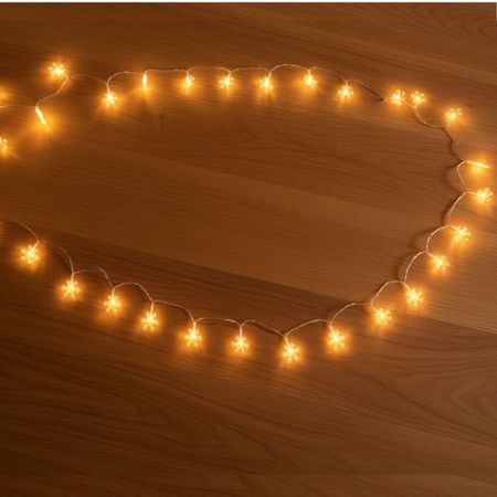 гирлянда MAXIJOY Снежинки 3м 30LED теплый белый свет