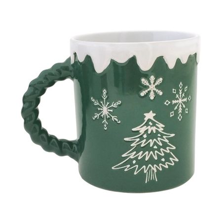 кружка Зимняя 330мл керамика зеленый