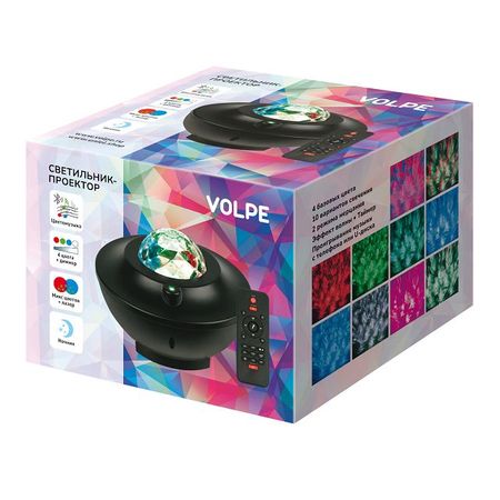 светильник-проектор VOLPE Disco 6Вт Bluetoot Звездное небо MP3 2 дин. USB пульт ДУ