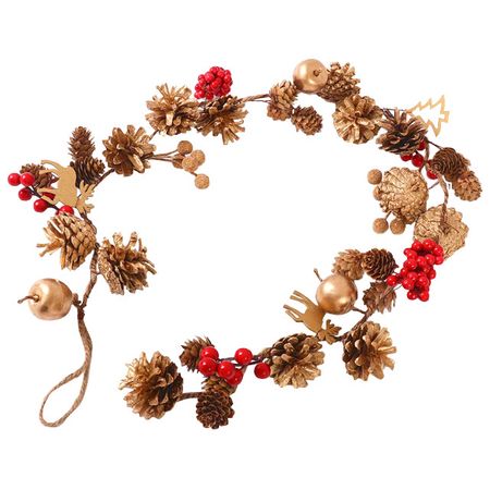 гирлянда MAXIJOY Шишки и ягоды 100см пенопласт, дерево бежевый