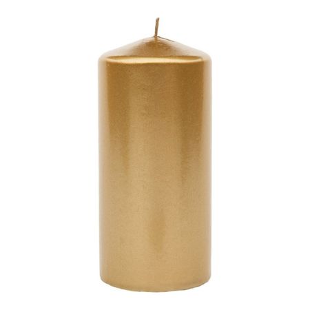 свеча-столбик 4х8,5см 9ч/г золотой без аромата