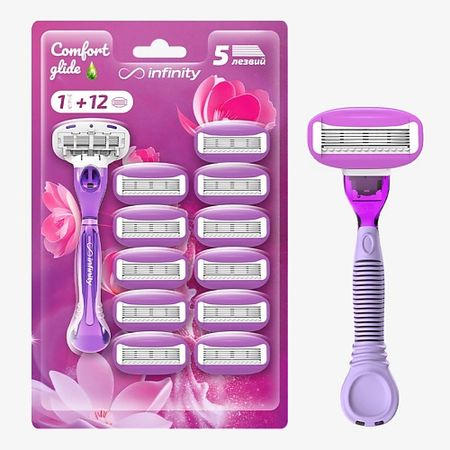 Станок для бритья INFINITY Женская бритва +12 сменных кассет ComfortGlide