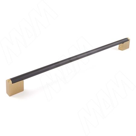 Ручка-рейлинг 320/352мм (L=366мм) черный матовый/золото матовое сатин (373.320-352.76/S.52)