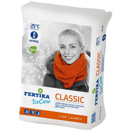 реагент противогололедный FERTIKA IceCare CLASSIC -25°C 20 кг