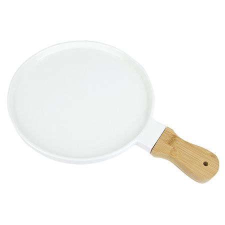 блюдо NOUVELLE HOME Naturel 26,5х40х2см 0,2л с ручкой фарфор,бамбук