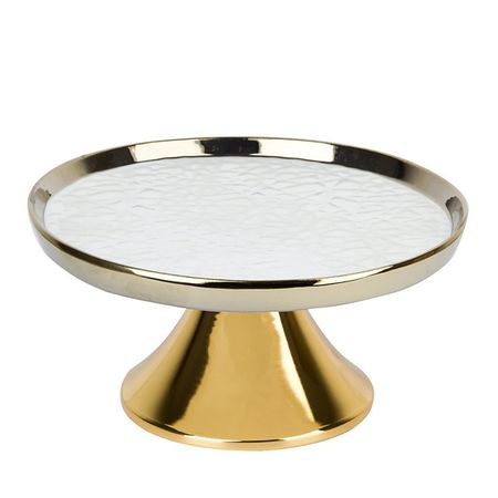 блюдо NOUVELLE HOME Маршмеллоу 24см круглое на ножке фарфор