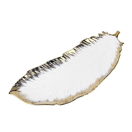 блюдо NOUVELLE HOME Маршмеллоу 39х15х2см перо фарфор