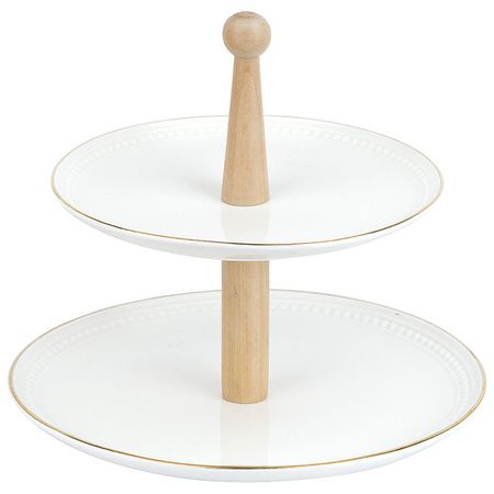 горка NOUVELLE HOME Prime 2-х ярусная 26/21см,23см круглая фарфор