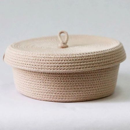 Корзина для хранения OLALA HOME Круглая корзина с крышкой