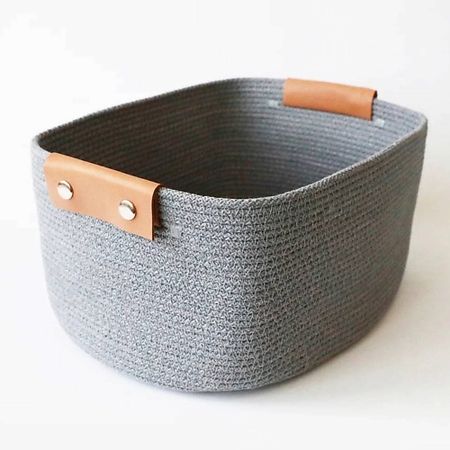 Корзина для хранения OLALA HOME Корзина с кожаными ручками