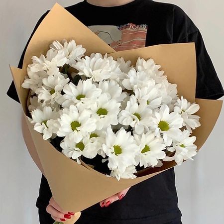 Букет живых цветов VE VALDI ЦВЕТЫ КАК ИСКУССТВО Ромашки в крафте