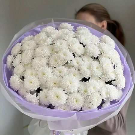 Букет живых цветов FLOWERTVER Большой букет с кустовыми хризантемами