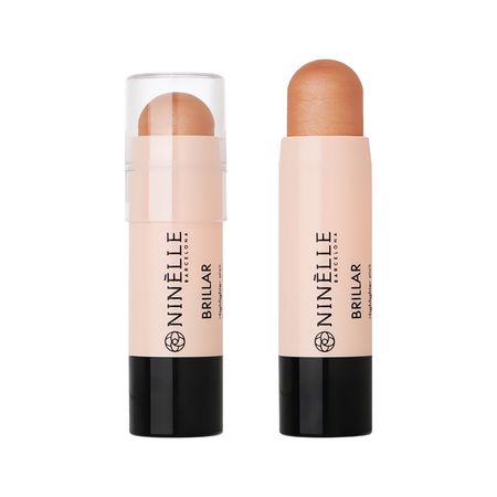 Хайлайтер для лица NINELLE BRILLAR в стике с естественным сиянием тон 411 Теплый бежевый