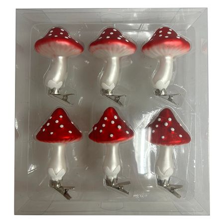 набор подвесок MAXIJOY Грибы 6шт 11,2см стекло грибы съедобные и несъедобные 16 демонстрационных картинок с текстом