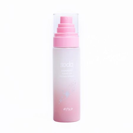 Фиксатор макияжа SODA Мерцающий фиксирующий спрей для макияжа SHIMMERY MAKE UP FIXING SPRAY #fixit