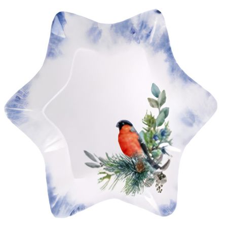 блюдо ATMOSPHERE Snow Bird 20,3x20,3x2,1см стекло