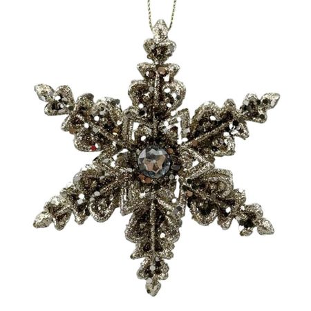 подвеска MAXIJOY Снежинка 12см пластик золотой