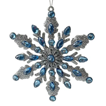 подвеска MAXIJOY Снежинка 13,5см пластик голубой