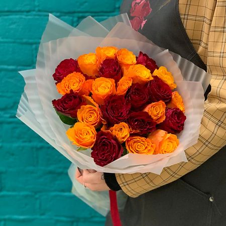 Букет живых цветов ЦВЕТЫ МИШКИ Букет из 25 роз для творчества lori фоторамки из гипса мечтающие мишки