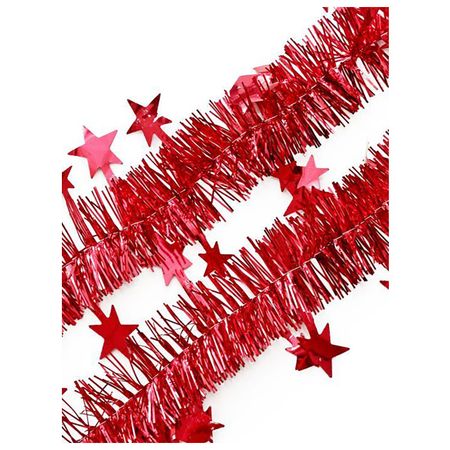 мишура новогодняя Звезды 200х5см красный