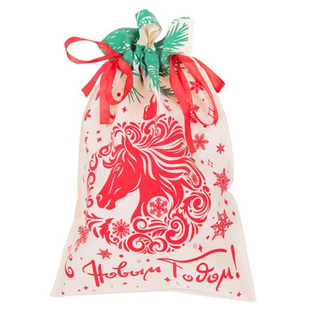 мешок для подарков Лошадка 20х30см