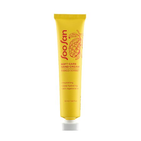 Крем для рук SOOSAN Крем для рук увлажняющий с ароматом манго Soft Care Hand Cream Mango Sorbet