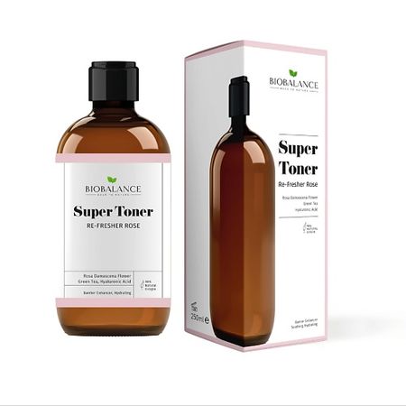 Тоник для лица BIOBALANCE Тоник для лица увлажняющий с экстрактом розы SUPER TONER REFRESHER ROSE