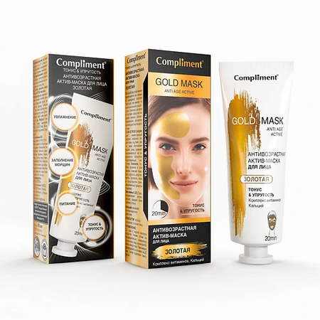 Маска для лица COMPLIMENT Gold Mask Актив-маска Тонус и Упругость