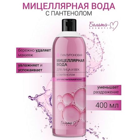 Мицеллярная вода БЕЛИТА-М Мицеллярная вода для лица и век с пантенолом ГИАЛУРОНОВАЯ