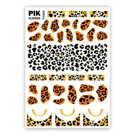Слайдеры PIK Слайдеры для ногтей P-122 Леопардовый принт Фольга